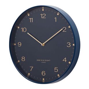 One Six Eight London Sienna Wall Clock Ocean Blue