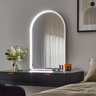 Cooper & Co Front Illuminated 90 cm LED Arch Mirror Silver