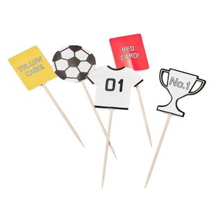 Ginger Ray Kick Off Party Football Cupcake Toppers Multicoloured