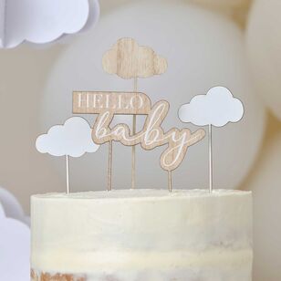 Ginger Ray Hello Baby & Clouds Baby Shower Cake Topper Multicoloured