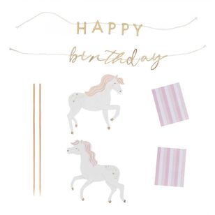 Ginger Ray Princess Party Unicorn Happy Birthday Cake Topper Multicoloured