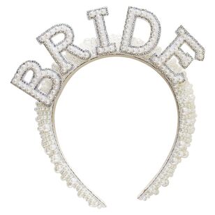 Ginger Ray Hen Party Bride Pearl Headband White 18 cm