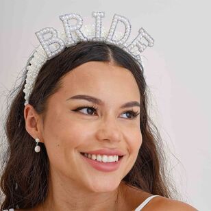 Ginger Ray Hen Party Bride Pearl Headband White 18 cm