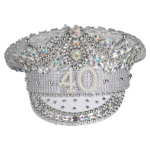 Ginger Ray Gold Party 40th Birthday Milestone Hat Silver 30 cm