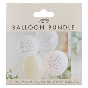 Ginger Ray Floral Baby Balloon Bundle Multicoloured 30 cm