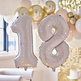 Ginger Ray Gold Party 18 Milestone Balloons White 66 cm