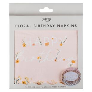 Birthday Bloom Floral Birthday Napkins Multicoloured