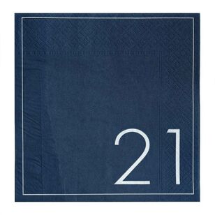 Mix it Up Navy 21st Birthday Milestone Paper Napkins Blue