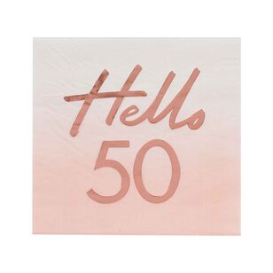 Mix It Up Hello 50 Rose Gold Foiled Watercolour Napkins Multicoloured