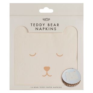 Ginger Ray Teddy Bear Napkins White