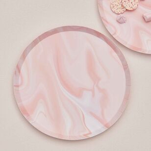 Ginger Ray Mix It Up Marble Pink Paper Plates Multicoloured