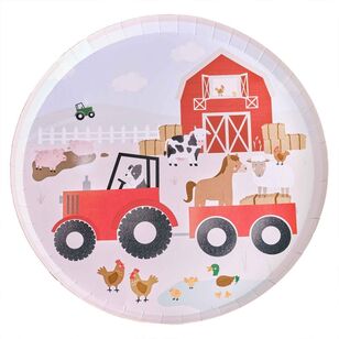 Ginger Ray Farm Friends Paper Plates Multicoloured