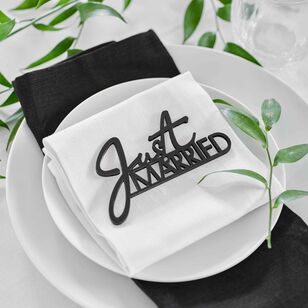 Ginger Ray Contemporary Wedding Wooden Just Married Table Sign Black