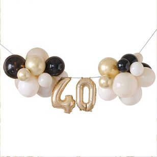 Ginger Ray Champagne Noir 40th Birthday Milestone Balloon Bunting Multicoloured