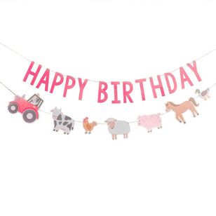 Ginger Ray Farm Friends Happy Birthday Bunting Multicoloured