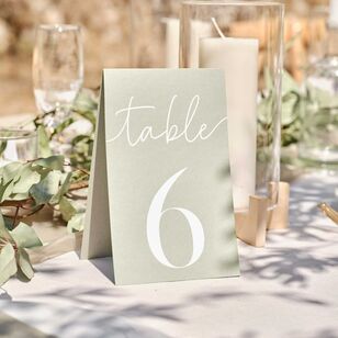 Ginger Ray Sage Wedding Card 1-12 Wedding Table Numbers Green