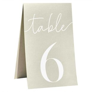 Ginger Ray Sage Wedding Card 1-12 Wedding Table Numbers Green