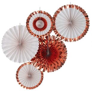 Ginger Ray Pick & Mix Rose Gold Fan Decorations Multicoloured