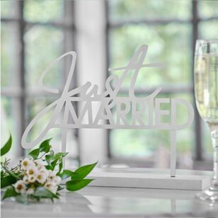 Ginger Ray Contemporary Wedding Just Married Table Sign Black