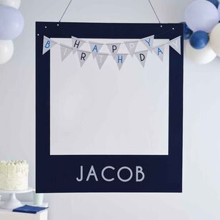 Ginger Ray Mix it Up Customisable Happy Birthday Photobooth Frame Blue