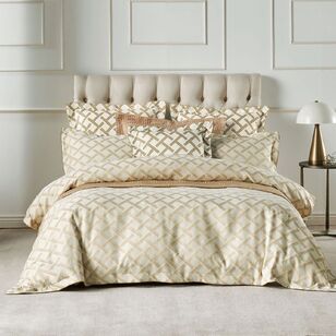 Linen House Valeria Quilt Cover Set Champagne