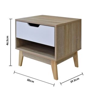 Milano Decor Manly Bedside Table Brown