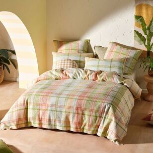 Linen House Geena Quilt Cover Set Green Apple