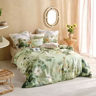 Linen House Priscilla Quilt Cover Set Green