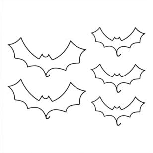 Ginger Ray Deadly Soiree Black Wire Bat Cake Decorations 5 Pack Black