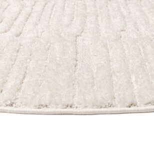 Loopsie Ribera Textured Round Rug Cream