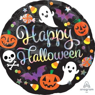 Happy Halloween Holographic Iridescent 45cm Foil Balloon Multicoloured