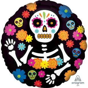 Day of the Dead Skeleton 45cm Foil Balloon Multicoloured