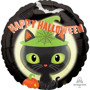 Halloween Black Kitty Cat 45cm Foil Balloon Multicoloured