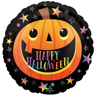 Smiley Halloween Pumpkin 45cm Foil Balloon Green