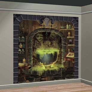 Witches Kitchen Backdrop Scene Setters Multicoloured