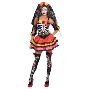 Day Of The Dead Senorita Costume Multicoloured