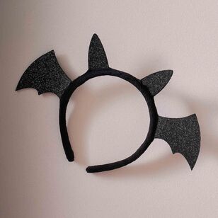 Ginger Ray Fancy Dress Sparkle Bat Headband Black One Size