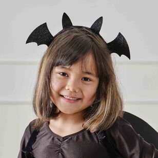 Ginger Ray Fancy Dress Sparkle Bat Headband Black One Size