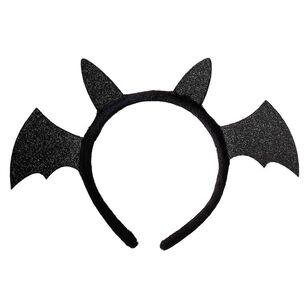 Ginger Ray Fancy Dress Sparkle Bat Headband Black One Size