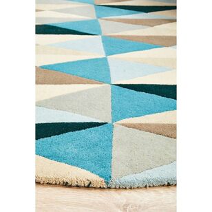 Rug Culture Matrix 901 Round Rug Blue