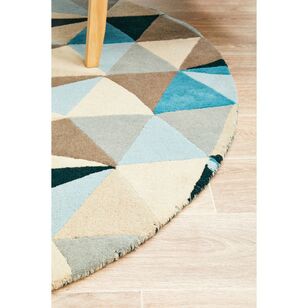 Rug Culture Matrix 901 Round Rug Blue