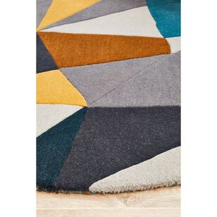 Rug Culture Matrix 902 Round Rug Yellow