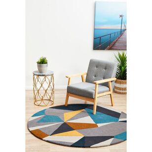 Rug Culture Matrix 902 Round Rug Yellow