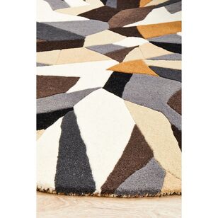 Rug Culture Matrix 903 Round Rug Brown