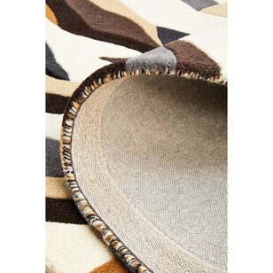 Rug Culture Matrix 903 Round Rug Brown