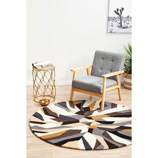 Rug Culture Matrix 903 Round Rug Brown