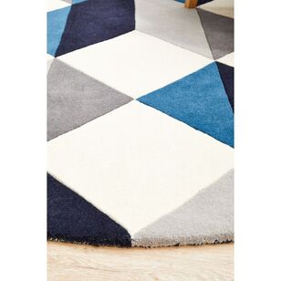 Rug Culture Matrix 904 Round Rug Blue