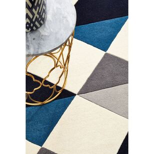 Rug Culture Matrix 904 Round Rug Blue