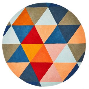 Rug Culture Matrix 905 Round Rug Blue