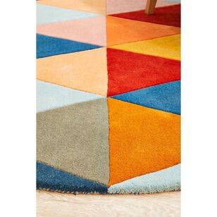 Rug Culture Matrix 905 Round Rug Blue